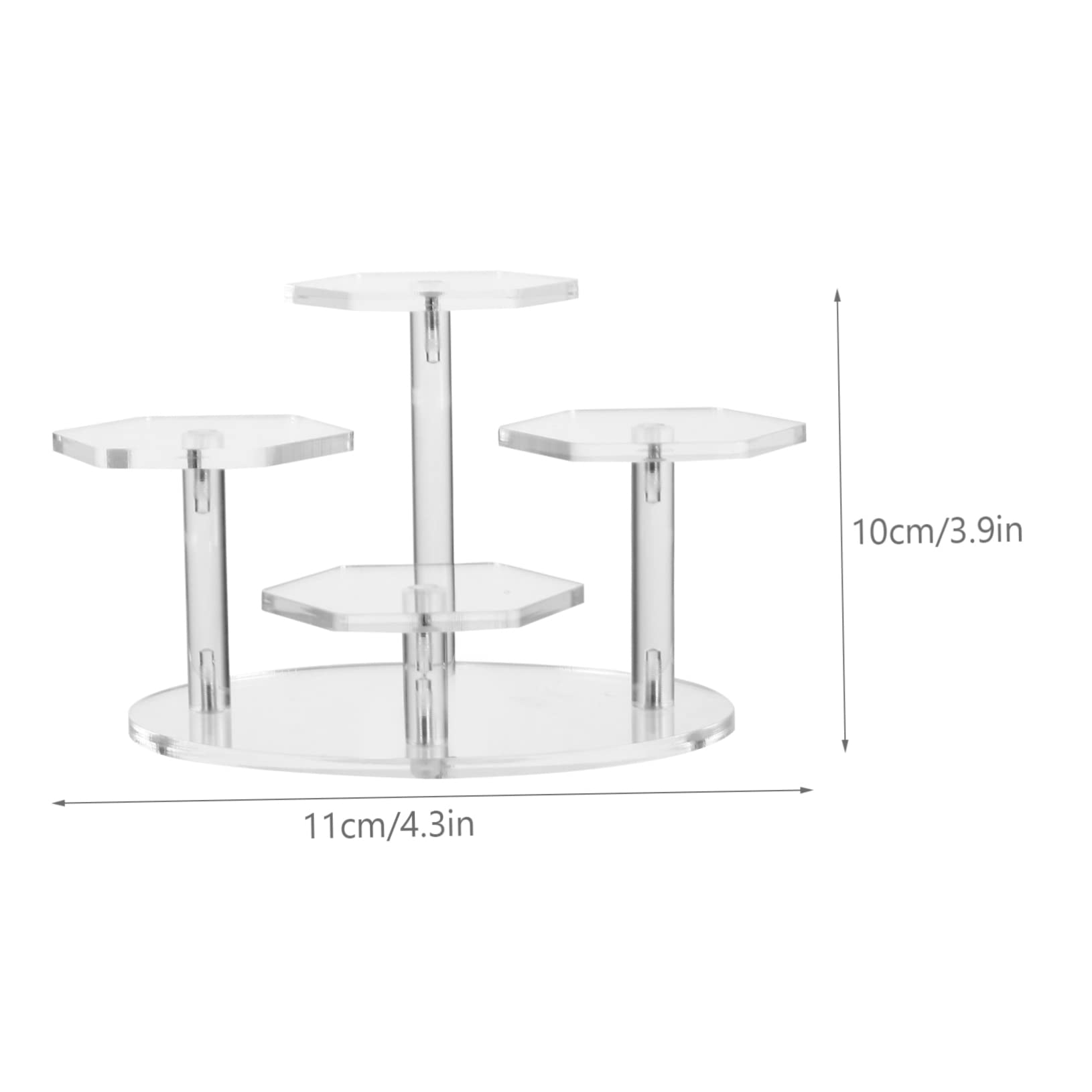 Cabilock Expositor Vertical de Acrílico Transparente para Joyas y Figuras Diseño Escalonado de 4 Niveles, Soporte Decorativo Adecuado para Ambiente del Hogar o Entrada