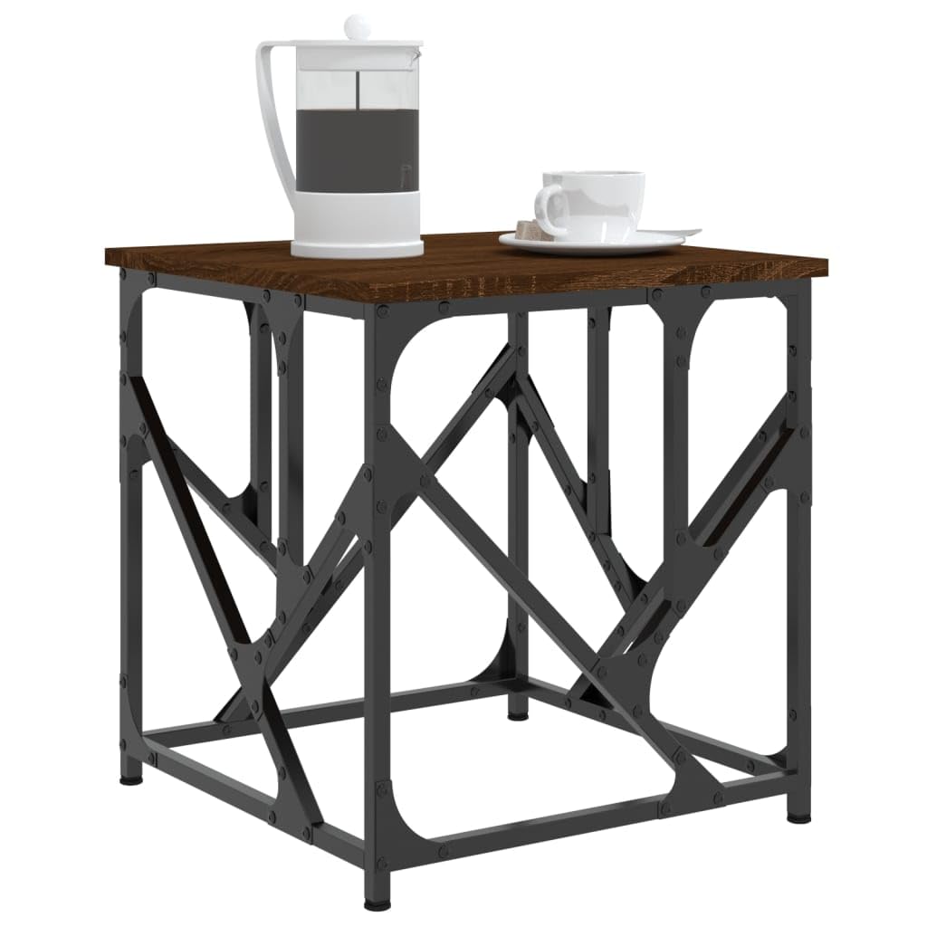 Homgoday Tavolino da caffè in rovere marrone, 45 x 45 x 47,5 cm, in legno ingegnerizzato, tavolino da tè per soggiorno, sala d'accoglienza degli ospiti, camera da letto e ufficio