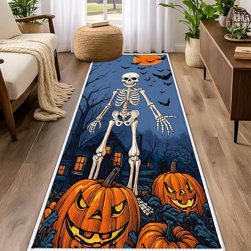 Tapis de couloir squelette d'Halloween doux et durable - 6