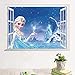 Bande Dessinée Frozen Princess 3D Fenêtre Stickers Muraux Pour Filles Enfants Chambre Décoration Amovible Enfants Chambre Affiche Decal