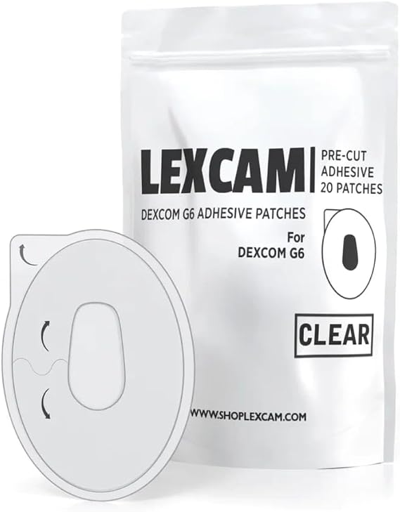 Lexcam Dexcom G6 Over Patches Waterproof 20 Pack, Hypoallergenic CGM Cover