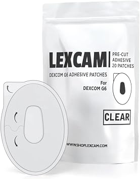 Lexcam Dexcom G6 Over Patches Waterproof 20 Pack, Hypoallergenic CGM Cover