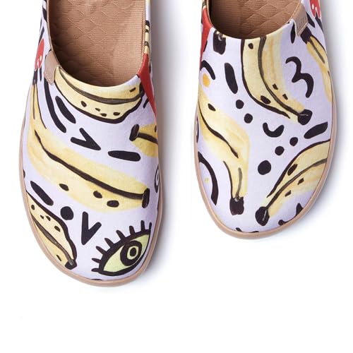 Image of UIN Slipper Woman Travel Art Painted Shoes Wide Toe Casual Home Slip On Mules Malaga