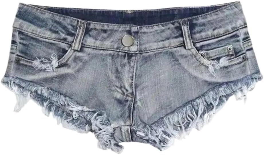 Women's Summer Low Waist Stretchy Triangle Butt Enhancer Denim Shorts