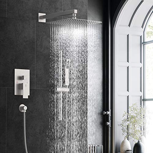 image for SR SUN RISE Slide Bar Shower Faucet Brushed Nickel Bathroom 12 inch Lu