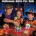 3 Pack Halloween Light Up Spinning Tops with Flash & Music, Pumpkin Mummy Death 4.8 Inch Halloween Spinning Tops Glow In The Dark Toys Gifts for Kids Halloween Goodie Bags Basket Stuffers Party Favors