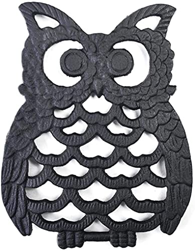 Sottopentola in ghisa, a forma di gufo, in metallo, per cucina e tavolo da pranzo