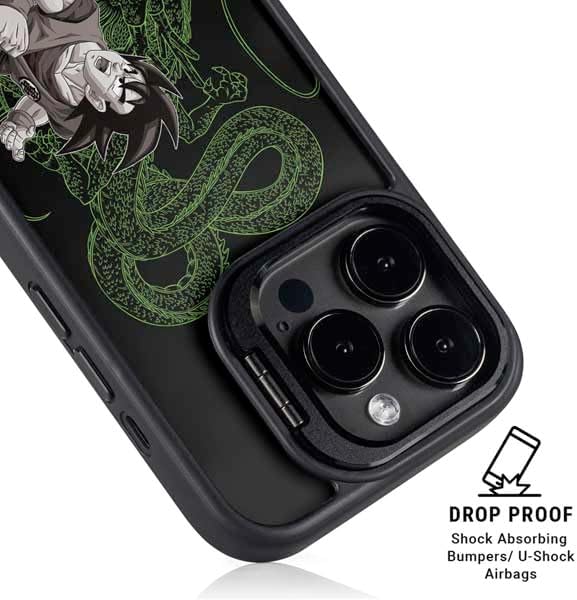 Skinit Kickstand Phone Case Compatible with iPhone 16 Pro - Officially Licensed Dragon Ball Z Goku and Shenron Design