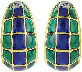 Estele 24 Kt Gold Plated Green and gold plates box trendy design studs for women Price In India