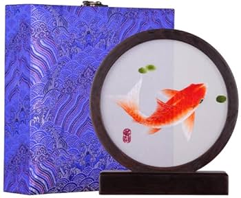 Amazon.co.jp: 蜀刺繍両面刺繍鯉飾り|四川省無形文化遺産手作り刺繍