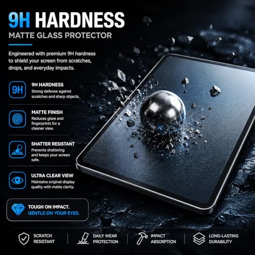 Image of YOYOU Matte Tempered Glass for Lenovo Idea Tab Pro 12.7″ (2025) - Premium Anti-Glare Screen Protector | 9H Hardness | Anti-Fingerprint | Scratch Resistant | Easy Bubble-Free Installation - 1 Pack