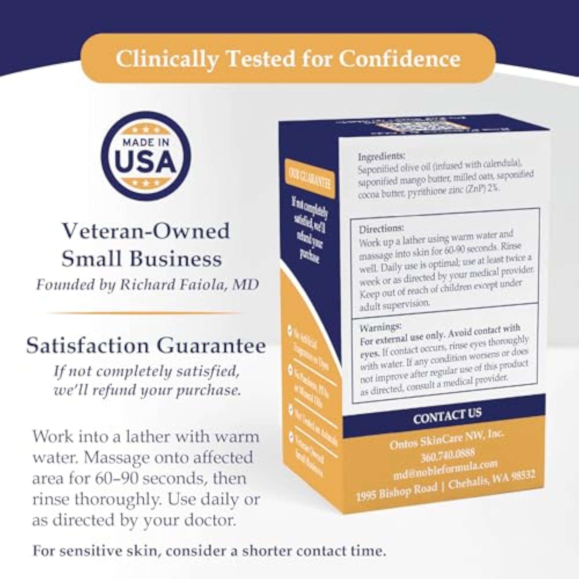 2% Pyrithione Zinc Vegan Mango and Cocoa Butter Bar Soap