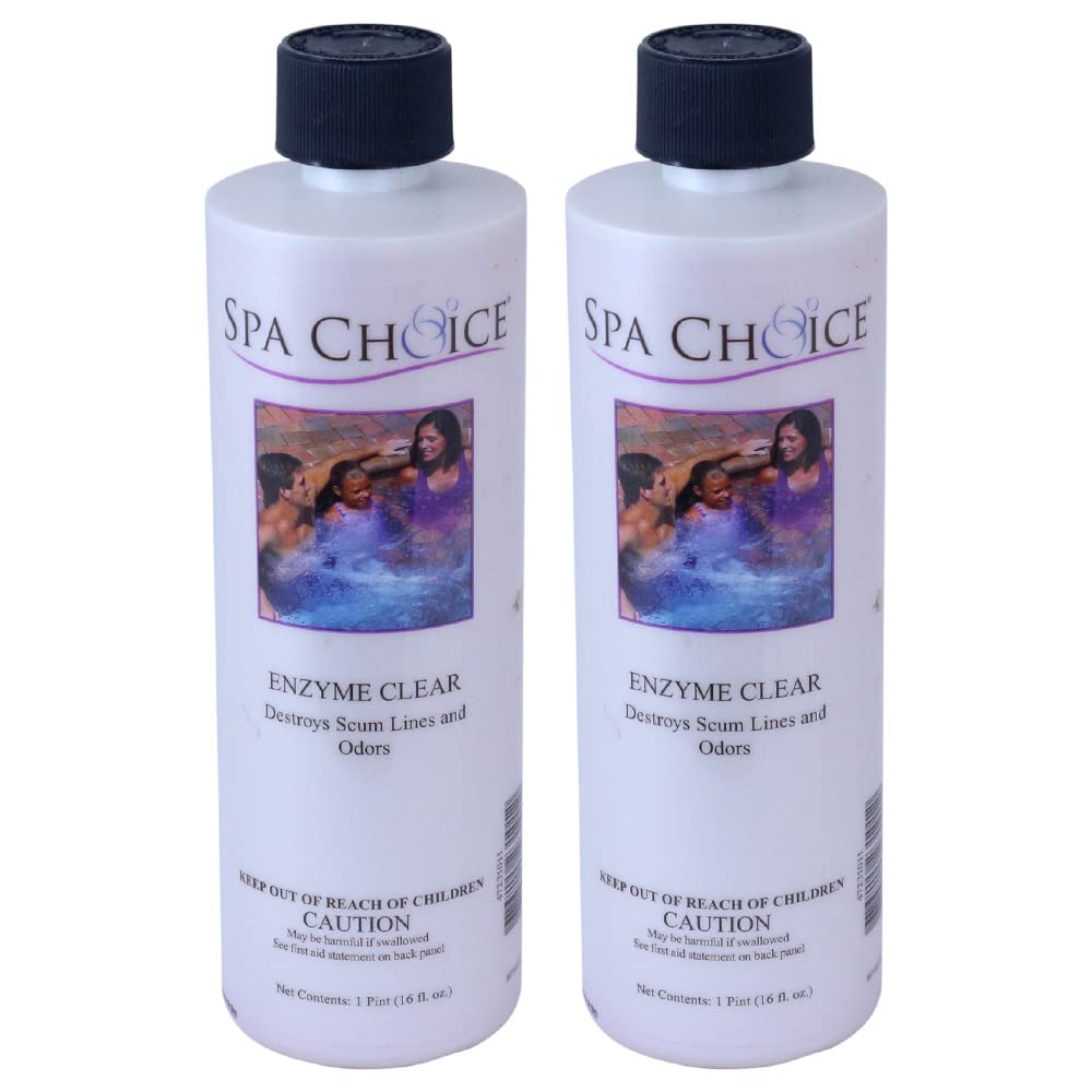 SpaChoice 1-Pint 2-Pack Premium Hot Tub Enzyme Clear, Spa Clarifier Hot Tub, Made in USA
