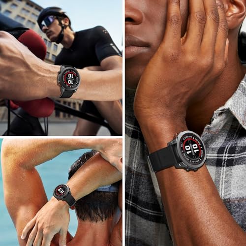 Image of ISABAKE Compatible with Fenix 6X /7X Band, 26mm Silicone Magnetic Band for Fenix 5X /Fenix 5X Plus /Fenix 3 /Fenix 6X Pro /Descent Descent MK2i Smartwatches