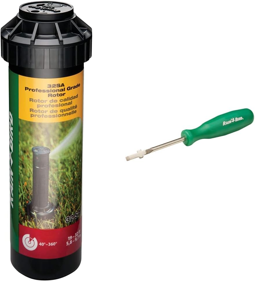 Rain Bird 32SA SAM Seal-A-Matic Simple Adjust Gear Drive, 40° - 360° Pattern, 19'-32' Spray Distance (Replacement Rotor for 32ETI Easy to Install Kit) CPROTTOOL Rotor Pull-Up Tool Adjustment