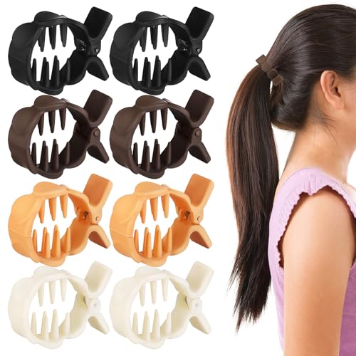 Pinces à griffes en résine pour queue de cheval, lot de 8 barrettes colorées