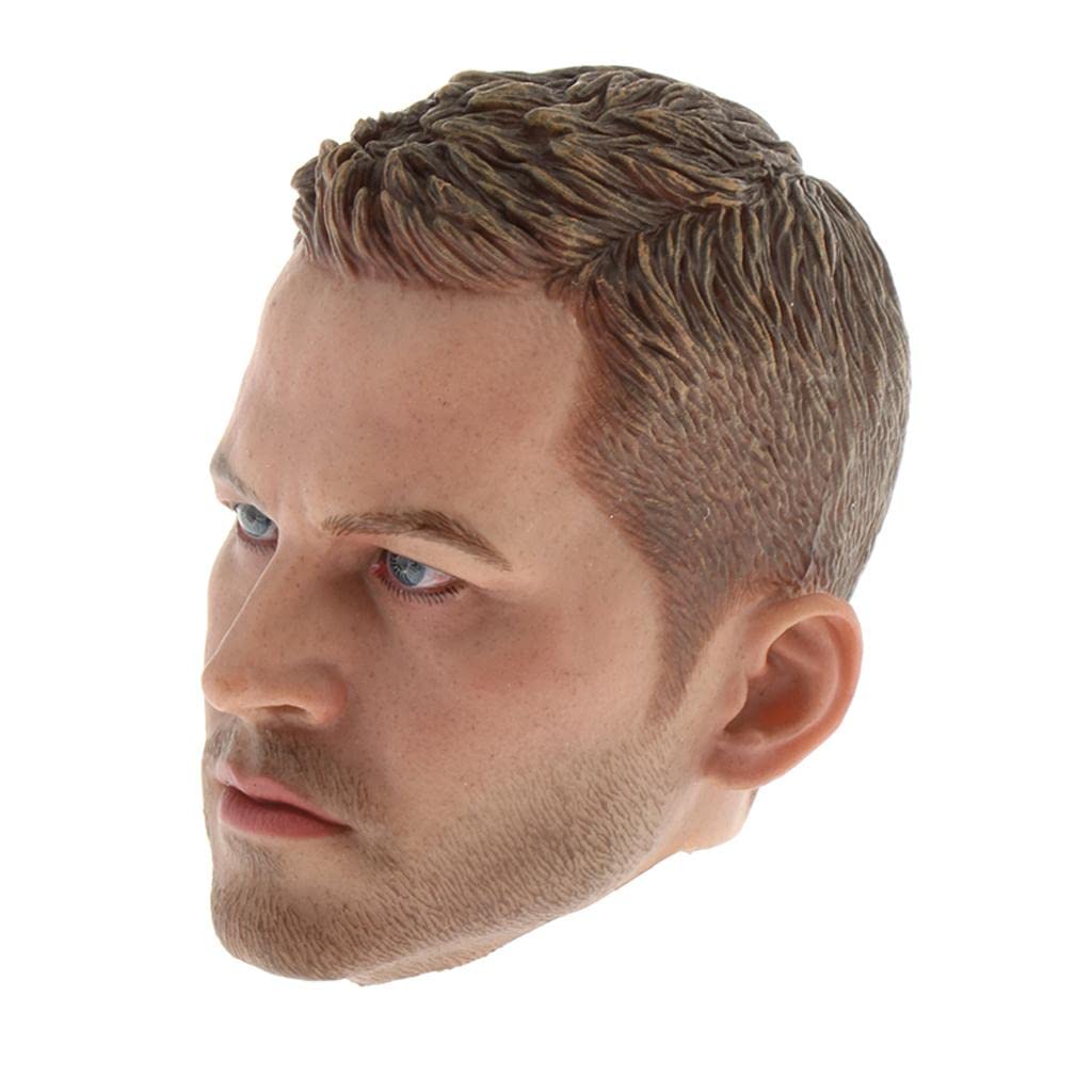 Kopfskulptur 1/6 Männlicher Kopf Modellkopf Skulptur für Actionfigur mit Detaillierten Gesichtszügen aus für Bastler Sammler Rollenspiel