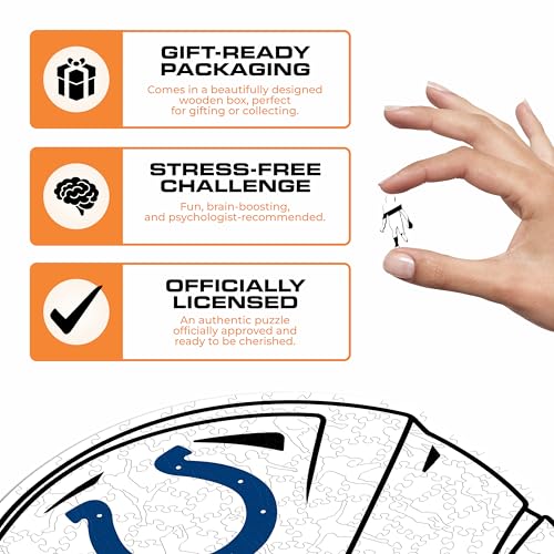 Iconic Puzzles, Indianapolis Colts Helmet, Wooden Puzzle officially licensed NFL, 100% sustainable - Image 3