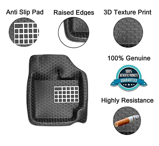 Image of EVA-Plastic 5D Car Floor Mats Compatible with Hyundai i10 Nios (Model : 2019-Till Date)-Black