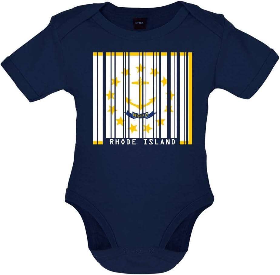 Dressdown Rhode Island Barcode Style Flag - Organic Babygrow/Body Suit