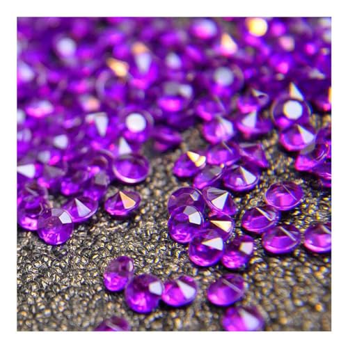 GIVBRO 2000 Pezzi Perline di Diamante Coriandoli da Tavolo Cristalli Gioiello Spargimenti da Tavolo Riempitivi per Vasi Perline per Matrimonio Casa Decorazioni per Feste Viola