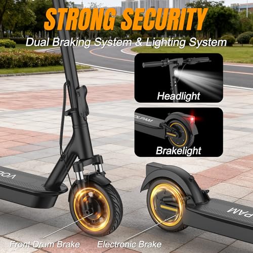 Image of VOLPAM Electric Scooter with Dual Suspensions, 19 /22MPH, 350W /500W /800WMotor, 60 /40 /31 /23Miles Long Range, Dual Braking, Max Load 264 lbs