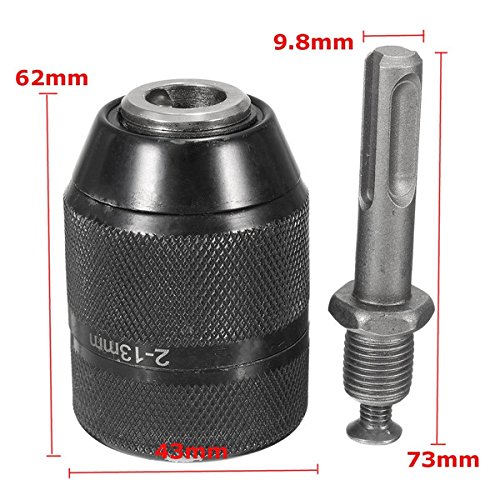 EsportsMJJ 2-13 mm pojemność bezkluczykowy uchwyt wiertarski FEVERWORK adapter do konwersji młotka wiertarskiego uchwyt do wiertarki ręcznej