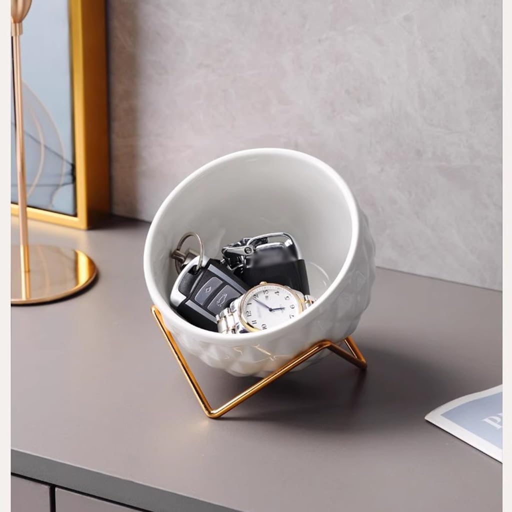 Generico Bandejas de joyería de cerámica para Mesa de Entrada, Bandeja Decorativa para Mesa de Centro, decoración del hogar, Porche, Oficina, Almacenamiento, Adornos, Llaves, teléfono, Mone