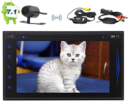 Wireless Backup Camera Included! Double Din Android 7.1 Car Stereo with Octa Core 6.2'' HD Touch Screen Car DVD Player GPS Navigation Auto Radio with 2GB RAM Support Bluetooth/WiFi/Mirrorlink/CAM-in