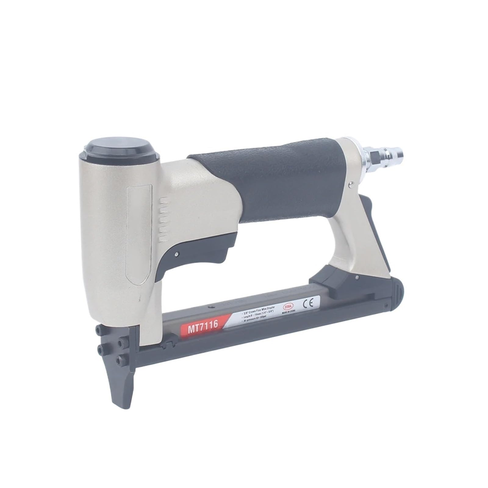 Pistola sparapunti pneumatica senza olio MT7116 Cucitrice meccanica 22Ga Cucitrice pneumatica Lunghezza 220 mm Cucitrice a filo sottile