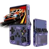 Retro Game Console R36S Handheld Game Console with 64GB Preloaded Games, Save/Load Function, 3.5' HD IPS Screen, Portable Emulator Console for Family, Adults & Nostalgic Players (Purple R36s 3.5')