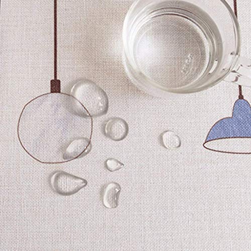 Nappe de table basse rectangle en coton-lin imperméable 140x240 cm