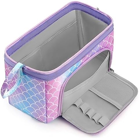 Unineovo Large Pencil Case for Girls Boys, Cute Purple Pencil Pouch Big Capacity Pencil Organizer Bag, Students School Supplies Back to School Kids Gifts Teen Girls Boys Zipper Pen Box Cover