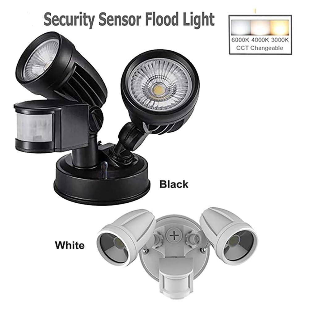 Naświetlacze LED, Reflektor LED Twin PIR z czujnikiem bezpieczeństwa 3000 lm Zewnętrzny reflektor IP65 Para Kinkiet Patio
