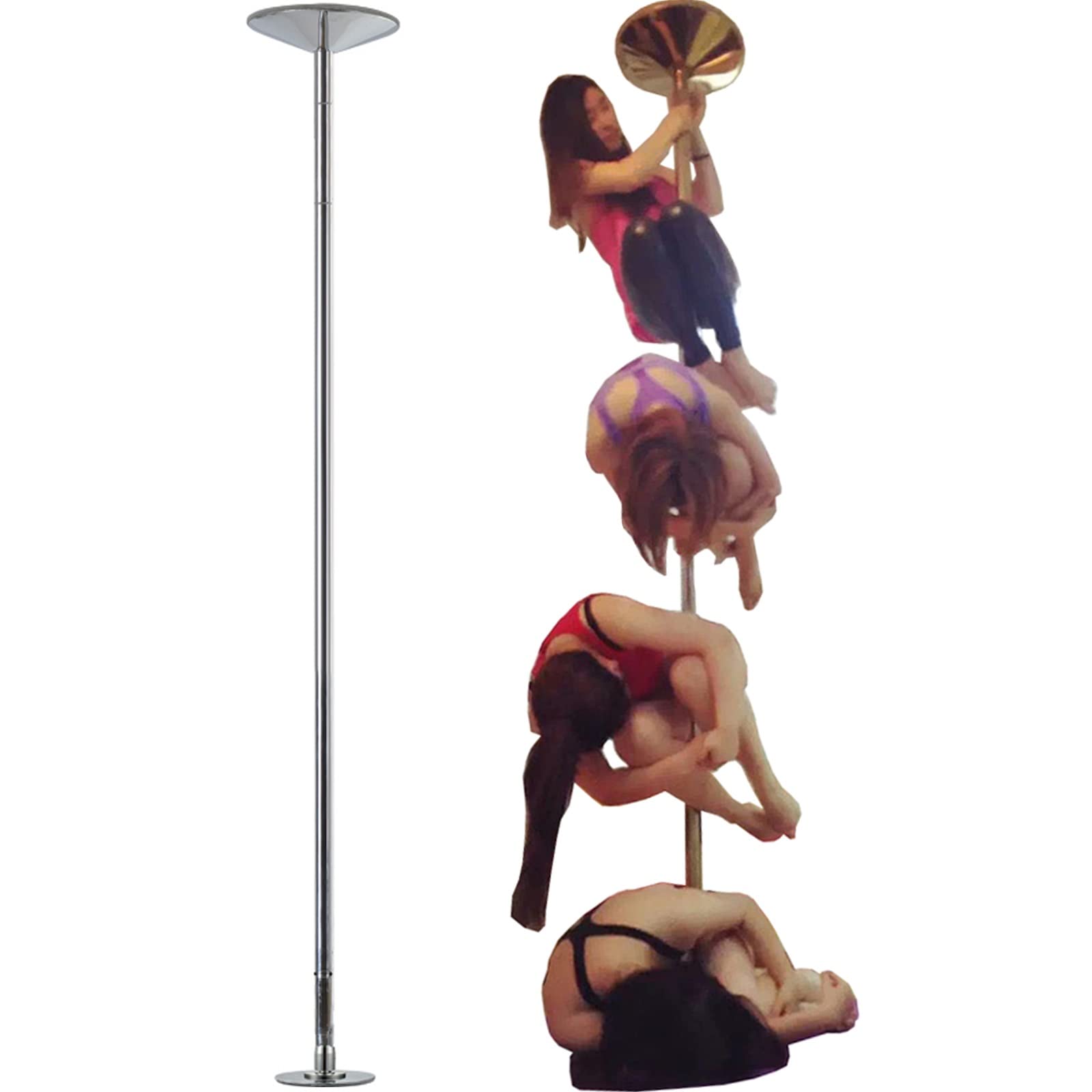Poteau de danse portable tournant et statique à charge