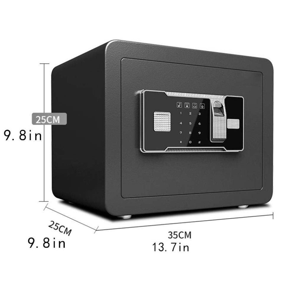 Caja Fuerte, Caja Fuerte Mediana para Caja de Seguridad del hogar con código y anulación de Emergencia montada en la Pared o en el Piso para Joyas, Dinero, Documentos (Negro)