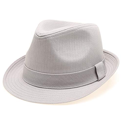 Image of Classic Trilby Short Brim 100% Cotton Twill Fedora Hat with Band