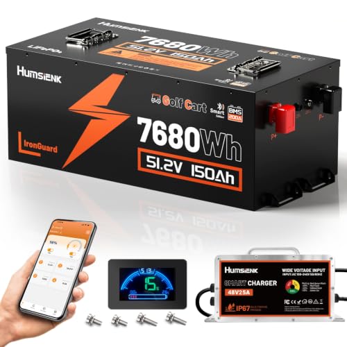 Image of HumsiENK 48V 150Ah Golf Cart Battery Conversion Kit with 25A Fast Charger