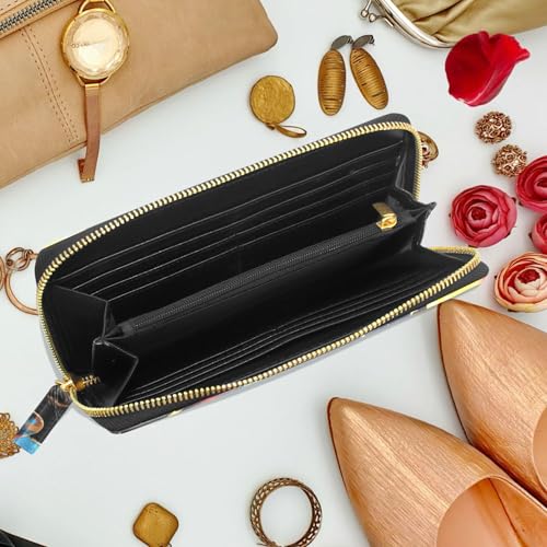 MNSRUU Womens Wallet Purses, Galaxy and Dog Clutch Purses for Women RFID Blocking Credit Card Holder Wallet Leather Zipper Coin Purse4