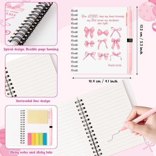 Cuadernos de Espiral con Notas Adhesivas y Bolígrafo Pack de 24 Bloc de Notas Rosa 2