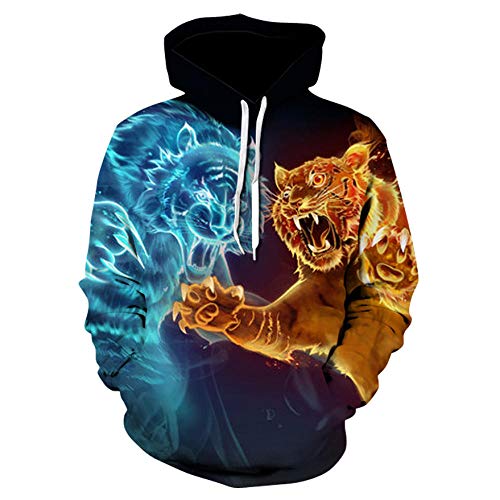 Sweat à capuche 3D tigre pour enfants de 4 à 16 ans