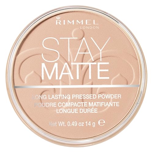 Rimmel London Cipria Compatta Stay Matte - Polvere Opacizzante a Lunga Tenuta per Pelli Grasse e Miste - Peach Glow - 14 g