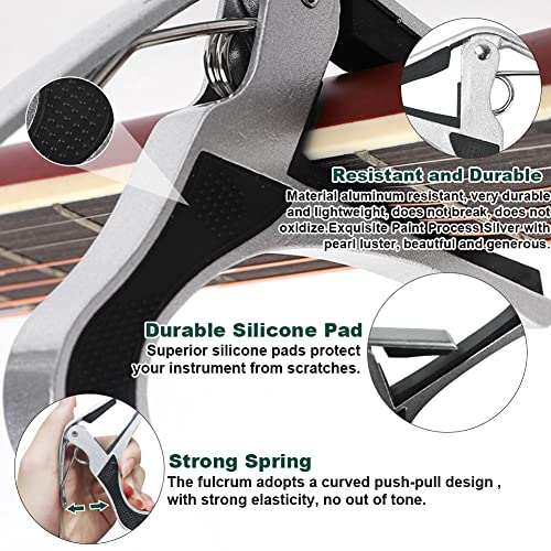 DIKEBAO Sangle de guitare réglable en coton 80-137 cm + collier de guitare + 2 broches de sangle de guitare + capodastre + 5 médiators pour guitare électrique, guitare folk basse - Les Beatles, Paul McCartney, John Lennon, RIngo Starr, George Harrison DIKEBAO Sangle de guitare réglable en coton 80-137 cm + collier de guitare + 2 broches de sangle de guitare + capodastre + 5 médiators pour guitare électrique, guitare folk basse – Image 6