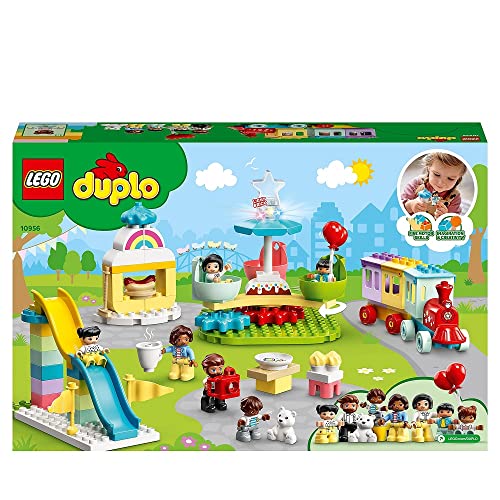 LEGO 10956 Duplo Town Parque de Atracciones con Tren de Juguete, Set de Construcción para Niños +2 Años