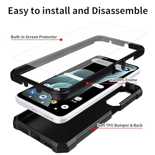 DIGTIALL Case for Cricket Icon 6 SL 219C/ATT Verge SL219A 6.5" with Tempered Glass Screen Protector,Dual Layer Heavy Duty Shockproof Protective Cover for Icon 6,Blue Flame Skull Fingers by DIGTIALL - Used condition - Image 2