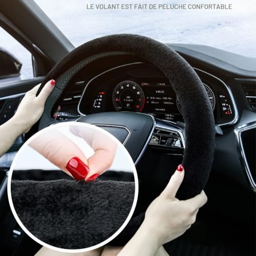 Couvre Volant Housse de Volant Hiver Couvre Volant Voiture Peluche – vue 3