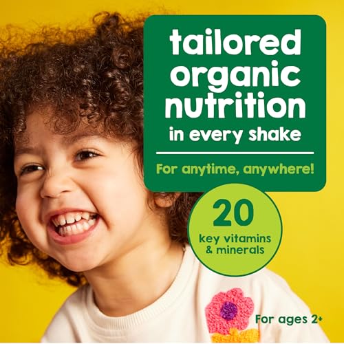Happy Tot Organic Grow & Shine, Whole Milk-Based Tot Nutrition Shake, Strawberry & Banana, for Growing Toddlers & Picky Eaters, 8 Fl Oz (Pack of 4)