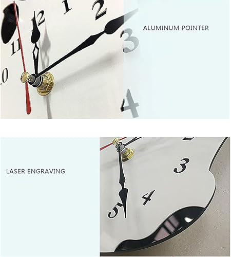 Miniatura 5 de Reloj de pared Novelty Dog Wall Clock Acrylic Cute Cartoon Tail Wagging Labrador DogDalmatian Pattern Wall Clock WPendulum for Living Room Office