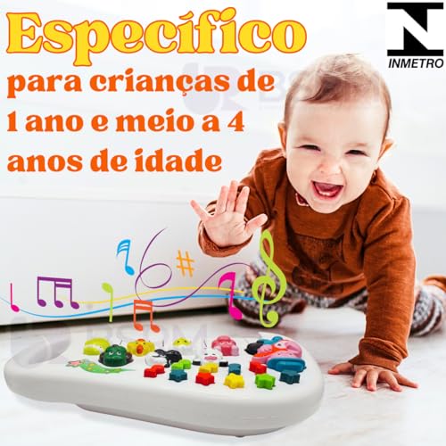 Piano Infantil Teclado Musical de Brinquedo Educativo Para Bebe Crianças Pequenas 3 anos Fazendinha