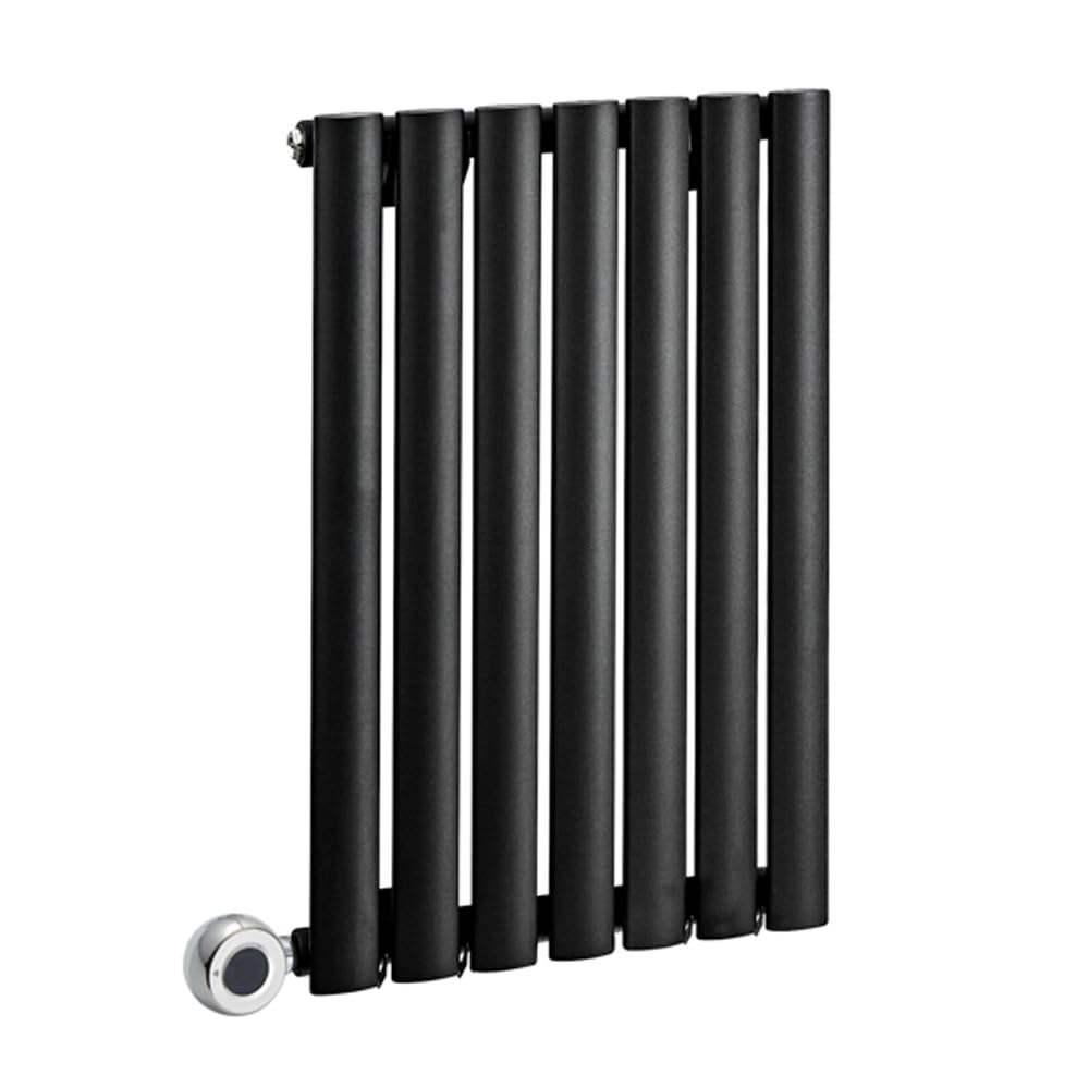 Milano Aruba 400W Black Horizontal Single Oval Panel WiFi Electric Radiator - 635mm x 413mm